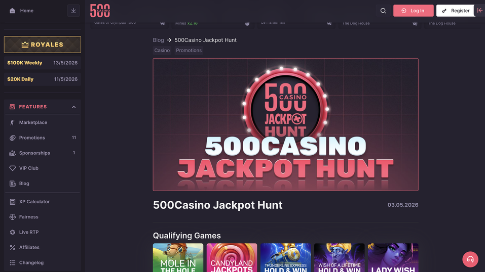 500 casino Gameplay